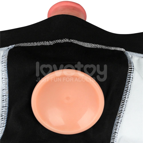 *Nina color - Strap-on boxer shorts with wet - lacquer effect and front zipper Chic Strap-on Shorts size L/XL [11]
