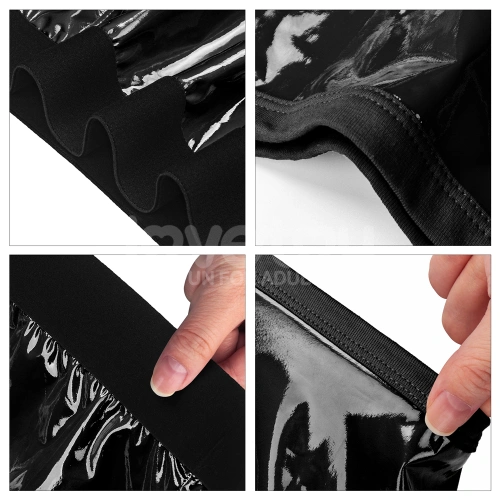 *Nina color - Strap-on boxer shorts with wet - lacquer effect and front zipper Chic Strap-on Shorts size L/XL [16]