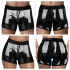 *Nina color - Strap-on boxer shorts with wet - lacquer effect and front zipper Chic Strap-on Shorts size L/XL [4]