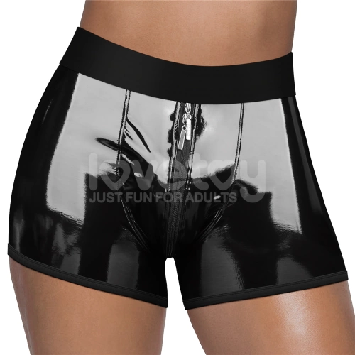 *Nina color - Strap-on boxer shorts with wet - lacquer effect and front zipper Chic Strap-on Shorts size L/XL *Nina color - Strap-on boxer shorts with wet - lacquer effect and front zipper Chic Strap-on Shorts size L/XL