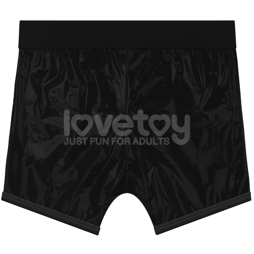 *Nina color - Strap-on boxer shorts with wet - lacquer effect and front zipper Chic Strap-on Shorts size S/M [15]