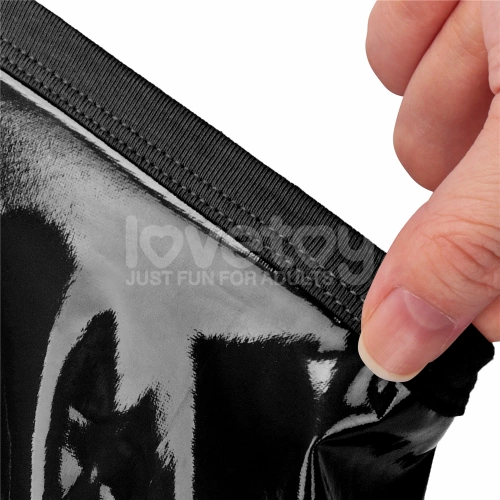 *Nina color - Strap-on boxer shorts with wet - lacquer effect and front zipper Chic Strap-on Shorts size S/M [17]