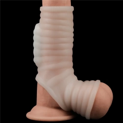Knights Ring Wave Vibrating Penis Enlarger with Testicle Clip