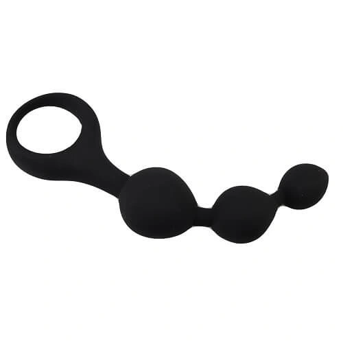Anal beads made of copper. silicone Triple Ripple black [1]