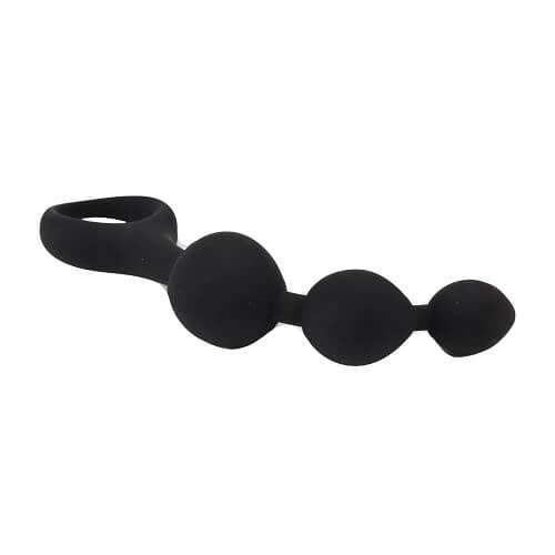 Anal beads made of copper. silicone Triple Ripple black [3]