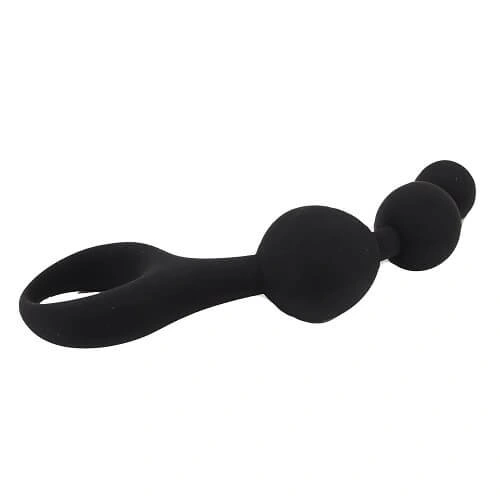Anal beads made of copper. silicone Triple Ripple black [4]