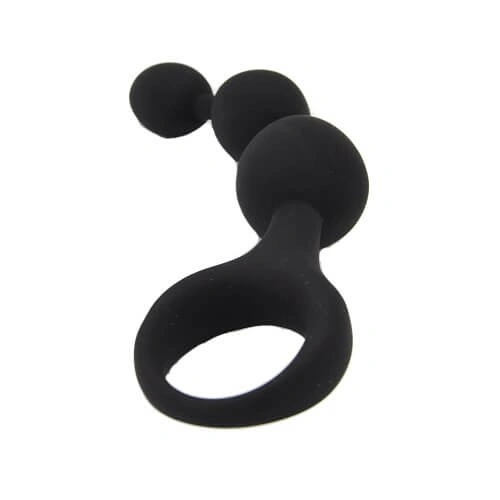 Anal beads made of copper. silicone Triple Ripple black [5]