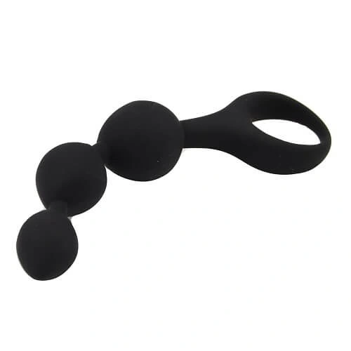 Anal beads made of copper. silicone Triple Ripple black [6]