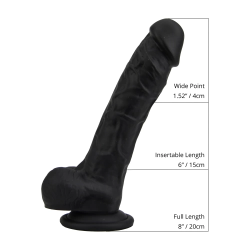 Dilyana - Loving Joy 8" Realistic Silicone Testicle Dildo Black [4]