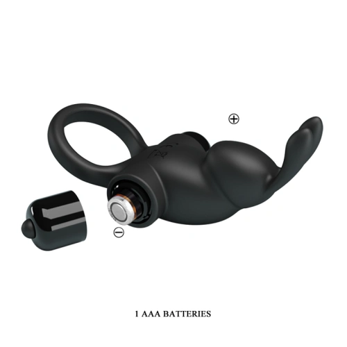 Vibrating cock ring made of silicone Ring I black [6]