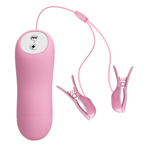 Romantic wave vibrating nipple clamps with electric shock