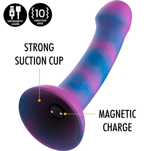 Nina - Dion Galactic Brocade Silicone Vibrating Dildo Size M [6]