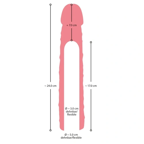 Nina - Large realistic penis extender Nature Skin +7 cm. [9]