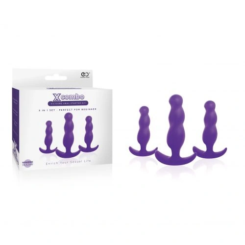 Dilyana- Set of 3 anal dilators made of silicone X-Combo purple
