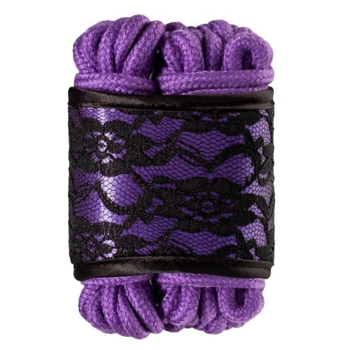 Nina - BDSM set eye mask with lace and 2 ropes for tying Sex Extra purple [1]