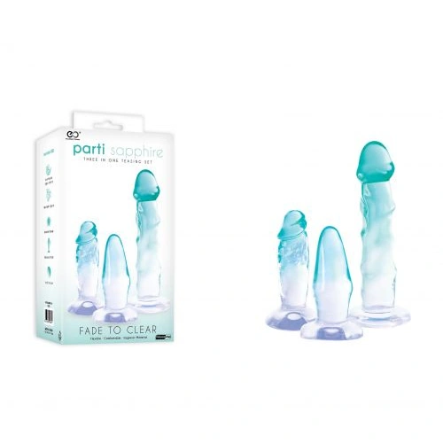 Nina - Set of 3 jelly dildos Fade To Clear transparent blue Nina - Set of 3 jelly dildos Fade To Clear transparent blue