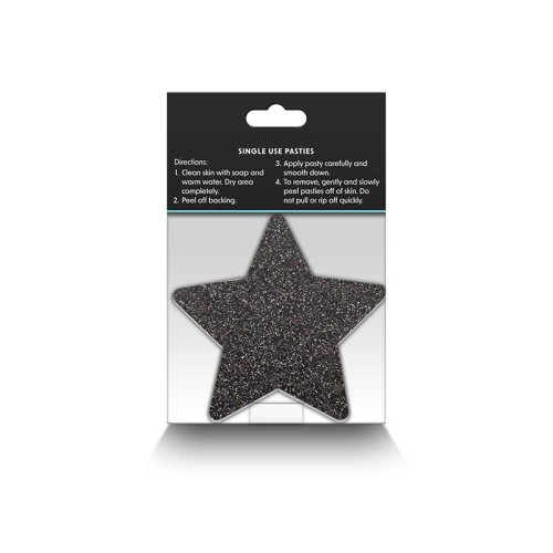 Glitter Stars Black and Gold Disposable Brocade Breast Pasties Set [2]