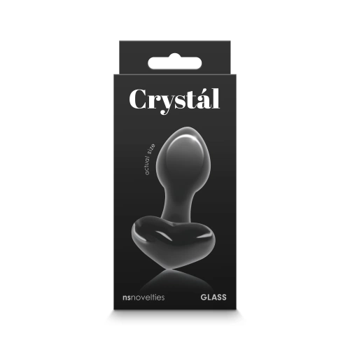 Glass Butt Plug Crystal Heart black [3]