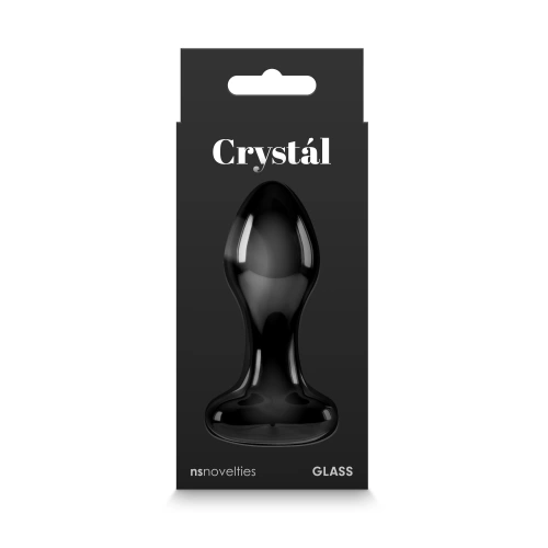 Glass Butt Plug Crystal Heart black [4]