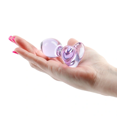 Glass anal dilator Crystal Heart purple [2]