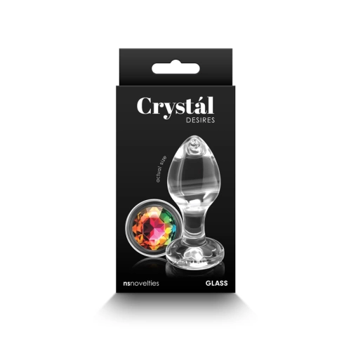 Glass Butt Plug - jewelry with multi-colored base Crystal Desire Rainbow M [2]