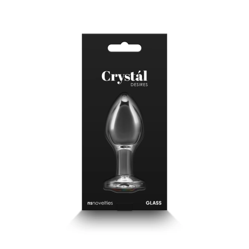 Glass Butt Plug - jewelry with multi-colored base Crystal Desire Rainbow M [3]