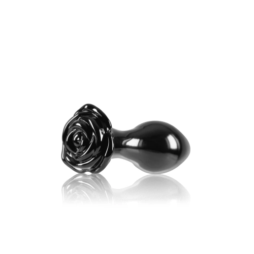 Irina color Glass anal dilator with a rose base Crystal Rose black [1]