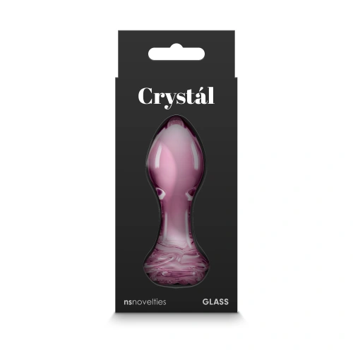 Glass Butt Plug with rose base Crystal Rose pink [4]