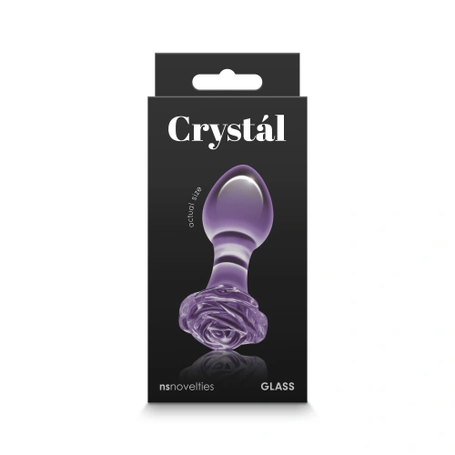 Irina color Glass anal expander with a rose base Crystal Rose purple [3]