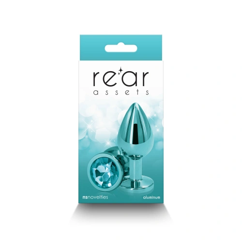 Metal Butt Plug - Crystal Jewel Rear Assets Medium Blue-Green [2]