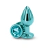 Metal Butt Plug - Crystal Jewel Rear Assets Medium Blue-Green