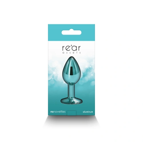 Metal Butt Plug - Crystal Jewel Rear Assets Small Blue-Green [3]