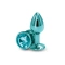 Metal Butt Plug - Crystal Jewel Rear Assets Small Blue-Green