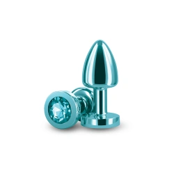 *Nina Color - Small Metal Anal Dilator - Crystal Jewel Rear Assets Petite Blue-Green