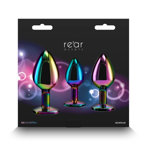 Set of 3 metal anal dilators with crystal in the base Rear Assets [3]