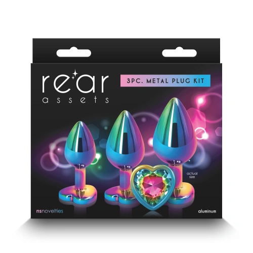 Set of 3 metal anal dilators with crystal heart Rear Assets [2]