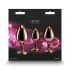 3 pcs. metal anal dilators with pink crystal Rear golden [3]