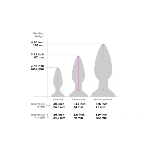 Nina - Set of 3 silicone anal dilators Colors Pleasure [2]