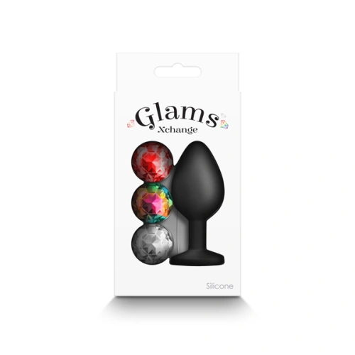 Glams Xchange M jewel anal dilator with 3 interchangeable crystals [2]