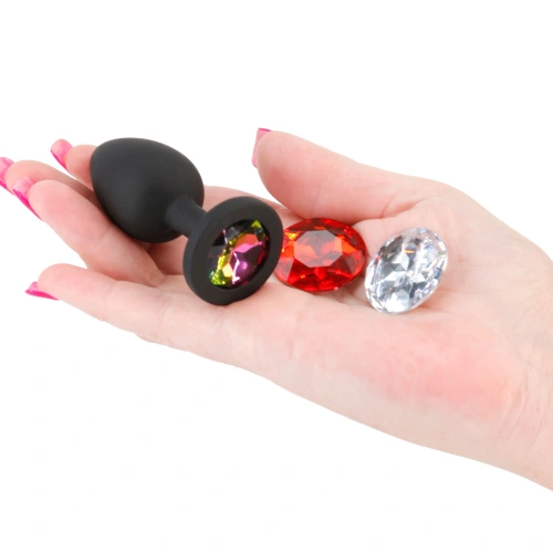 Glams Xchange S jewel butt plug with 3 interchangeable crystals [1]