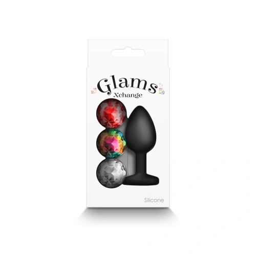 Glams Xchange S jewel butt plug with 3 interchangeable crystals [2]