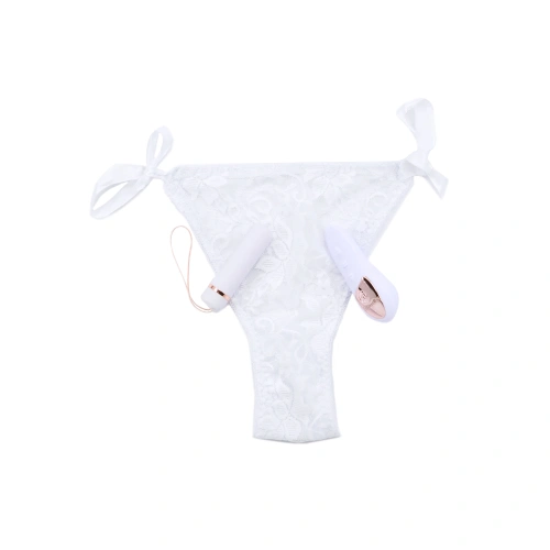 2 in 1 Vibrating Underwear with Wireless Vibrating Remote Pleasure Panty White [1]