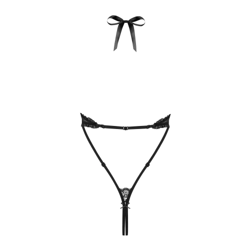 Open bottom erotic bodysuit Obsessive 830-TED-1 black [5]