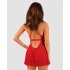 Erotic dress and thong set Obsessive Lacelove red [1]