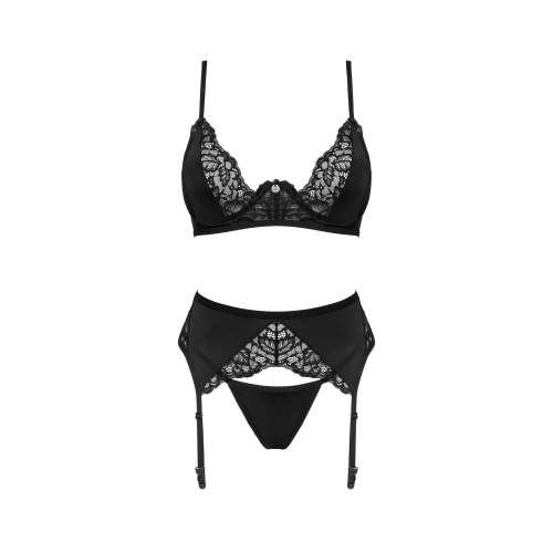 Obsessive Bellastia Elegant 3 Piece Underwear Set Black [4]