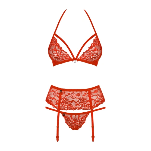 Seductive 3-piece lingerie set Obsessive 838-Seg-3 Red [3]