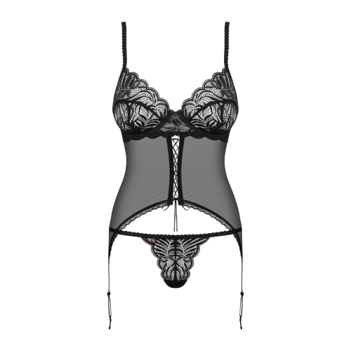 Obsessive Contica erotic corset and panties set black [4]