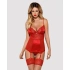 Obsessive Lovica garter corset and thong set red