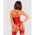 Obsessive Lacelove erotic corset and thong set red [1]