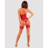 Obsessive Lacelove erotic corset and thong set red [3]